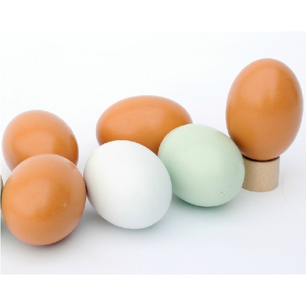 Đồ chơi mô hình quả trứng giả bằng gỗ giống như trứng thật dùng làm mô hình ổ trứng gà hoặc tô vẽ trứng nghệ thuật