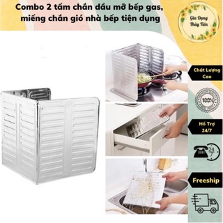 Combo 2 tấm chắn dầu mỡ bếp gas, miếng chắn gió nhà bếp tiện dụng