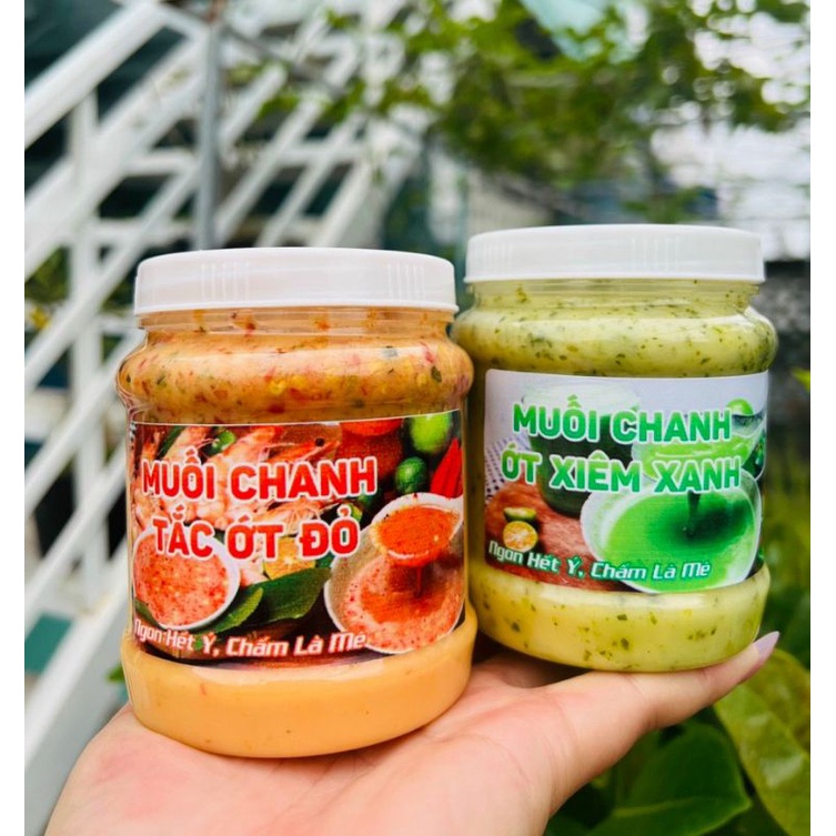 Hủ 500gr muối ớt xanh - đỏ siêu ngon