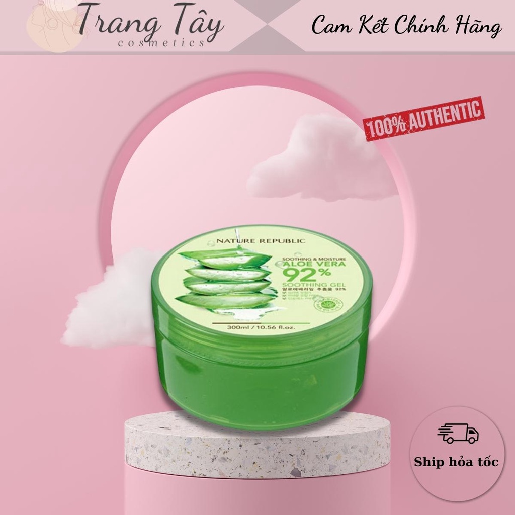 Gel lô hội Soothing & Moisture Aloe Vera 92% Nature Republic 300ml - Gel nha đam đa năng