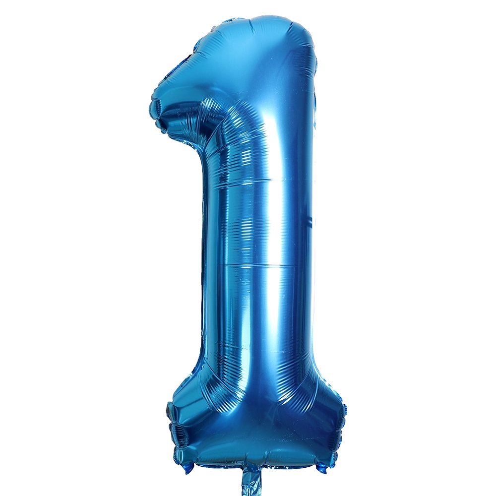 40 inch Blue Giant Number Balloon for Birthday and Anniversary Decoration for Boys Aluminum Foil Number 0 1 2 3 4 5 6 7 8 9