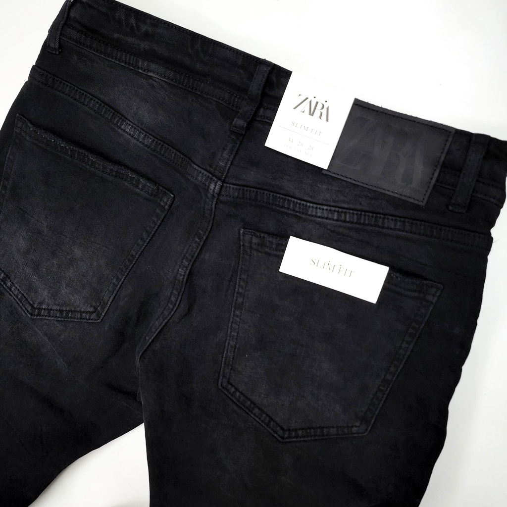 Quần jean dài nam Zara xám đen wash (Form Slimfit,chất vải co dãn,ống quần 15 - 17cm) - JZR 591
