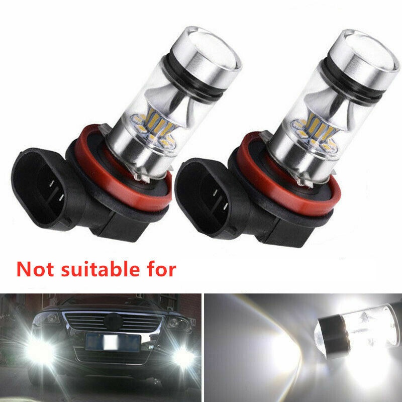 Bóng ĐèN LED ChốNg Sương Mù, ĐiệN ÁP Cao 100W H8 H11 H16 6000K - MàU Trắ