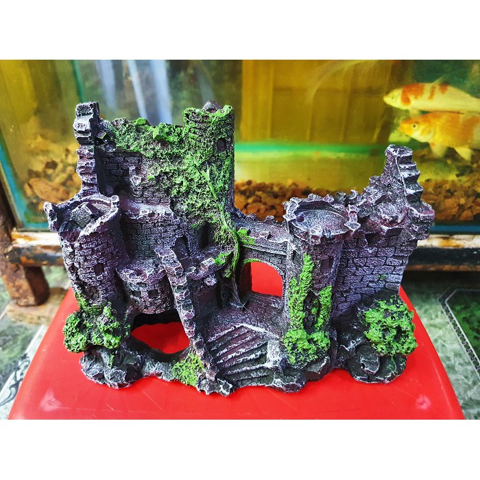 LÂU ĐÀI TRANG TRÍ HỒ CÁ NON BỘ 20X8X14CM