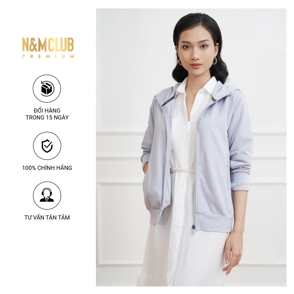 Áo Khoác N&MCLUB cho nữ chất liệu thoáng mát co giãn tay dài màu xám mã 2103050