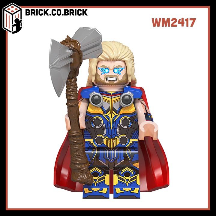 Thần Sấm Thor Love and Thunder  Đồ chơi Lắp ráp Nhân vật Tình Yêu và Sấm Sét Bộ 3 WM6146
