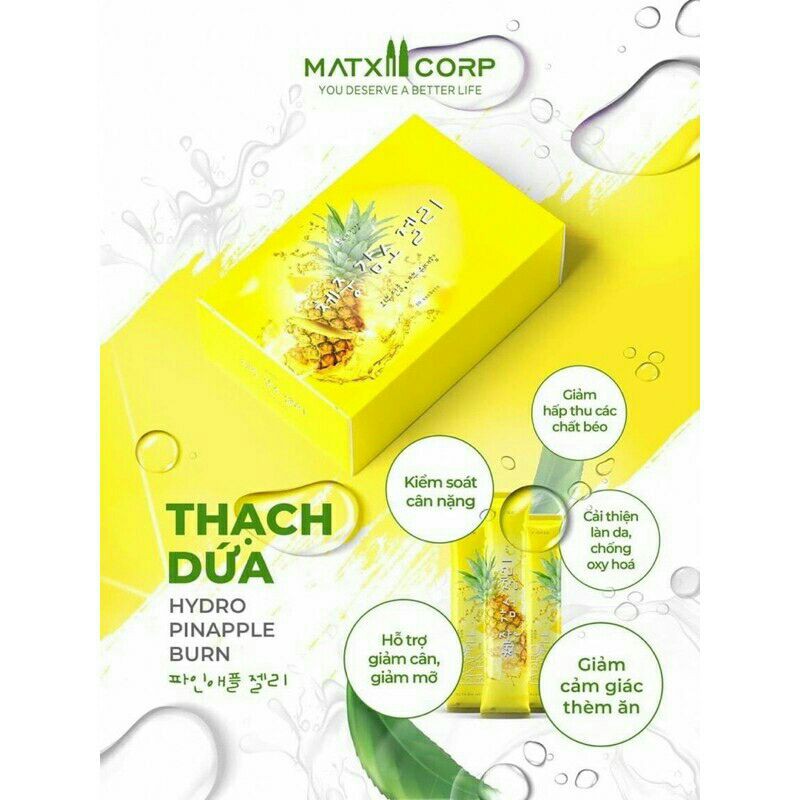 [Mã GROSALE giảm 10% đơn 150K] THẠCH''DỨA GIẢM.CÂN MATXICORP chính hãng hộp 10gói