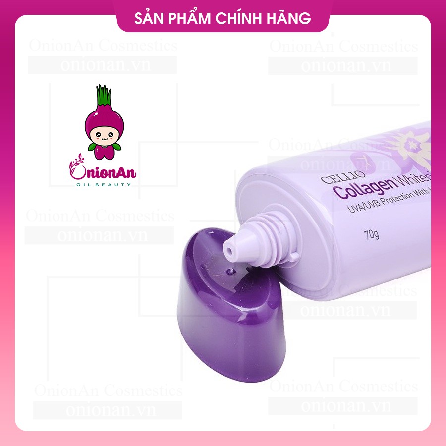 Kem Chống Nắng Cellio Collagen Whitening Sun Cream SPF50+ PA+++ (Tím)