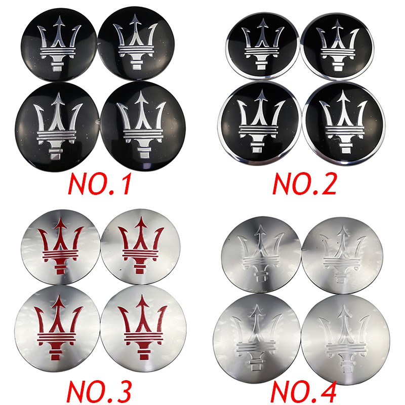 Set 4 Miếng Dán 56mm Trang Trí Trục Bánh Xe Ô Tô maserati ghibli Leante gran Cabio