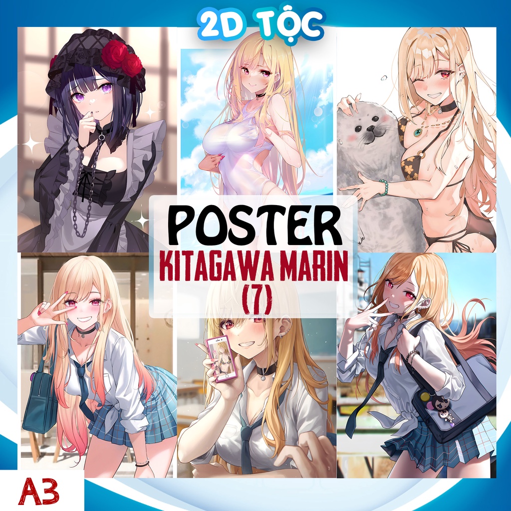 ẢNH POSTER A3 KITAGAWA MARIN  ANIME MANGA MY DRESS-UP DARLING CHẤT LIỆU GIẤY CAO CẤP - 2D TỘC SHOP