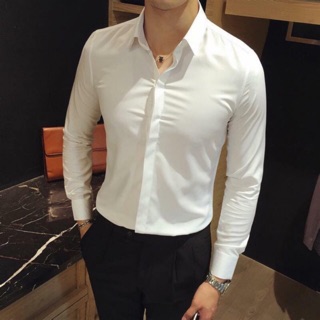 Sơ mi trắng giấu cúc hàng đẹp