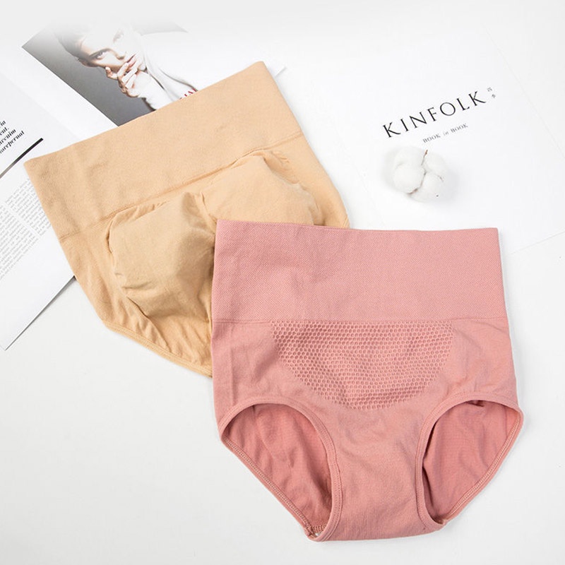 AOFEIQIKE Quần lót nữ lưng cao định hình vóc dáng họa tiết tổ ong 3D giữ ấm