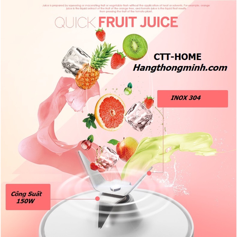 Máy xay sinh tố cầm tay mini quả dâu Meet Juice tiện dụng