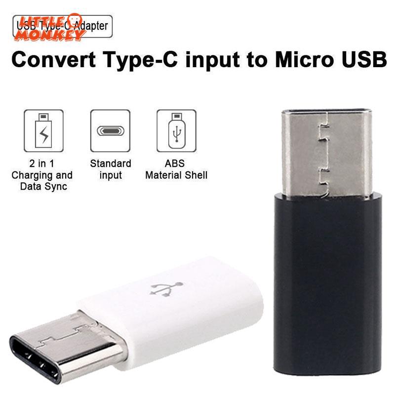 Lit micro usb to type c otg converter data transfer micro usb to type c otg adapter abs protable