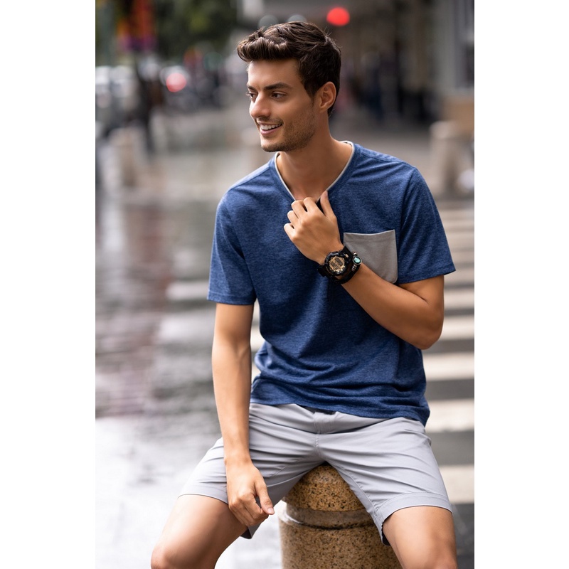 Áo Thun T-Shirt Nam túi ngực DGCs - WAT1814M-M1