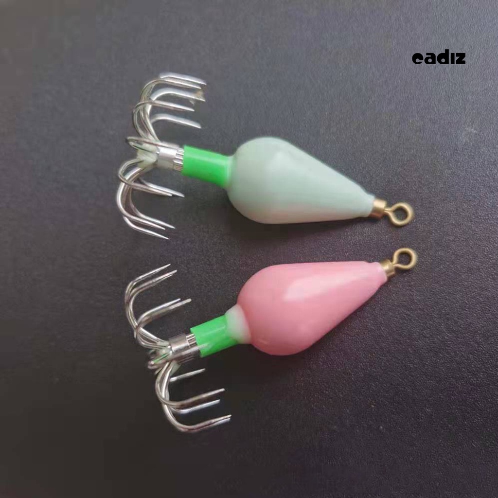 Móc Câu Cá Hình Mực Dạ Quang Siêu Nhẹ Độ Cứng Cao Bằng Kim Loại cadiz