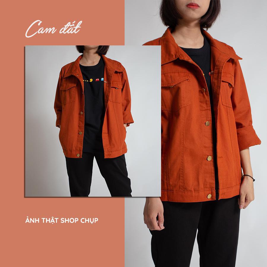 Áo Khoác KAKI Nam Nữ BTS Cam Trơn Unisex KK011 jean kaki - QSTORE