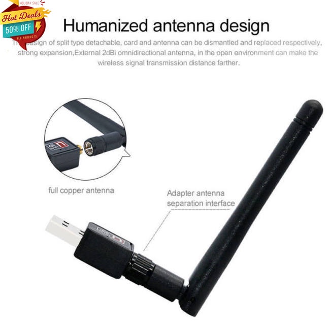 Thẻ Mạng Wifi Không Dây Usb Rtl8188 Mt7601 150m Chất Lượng