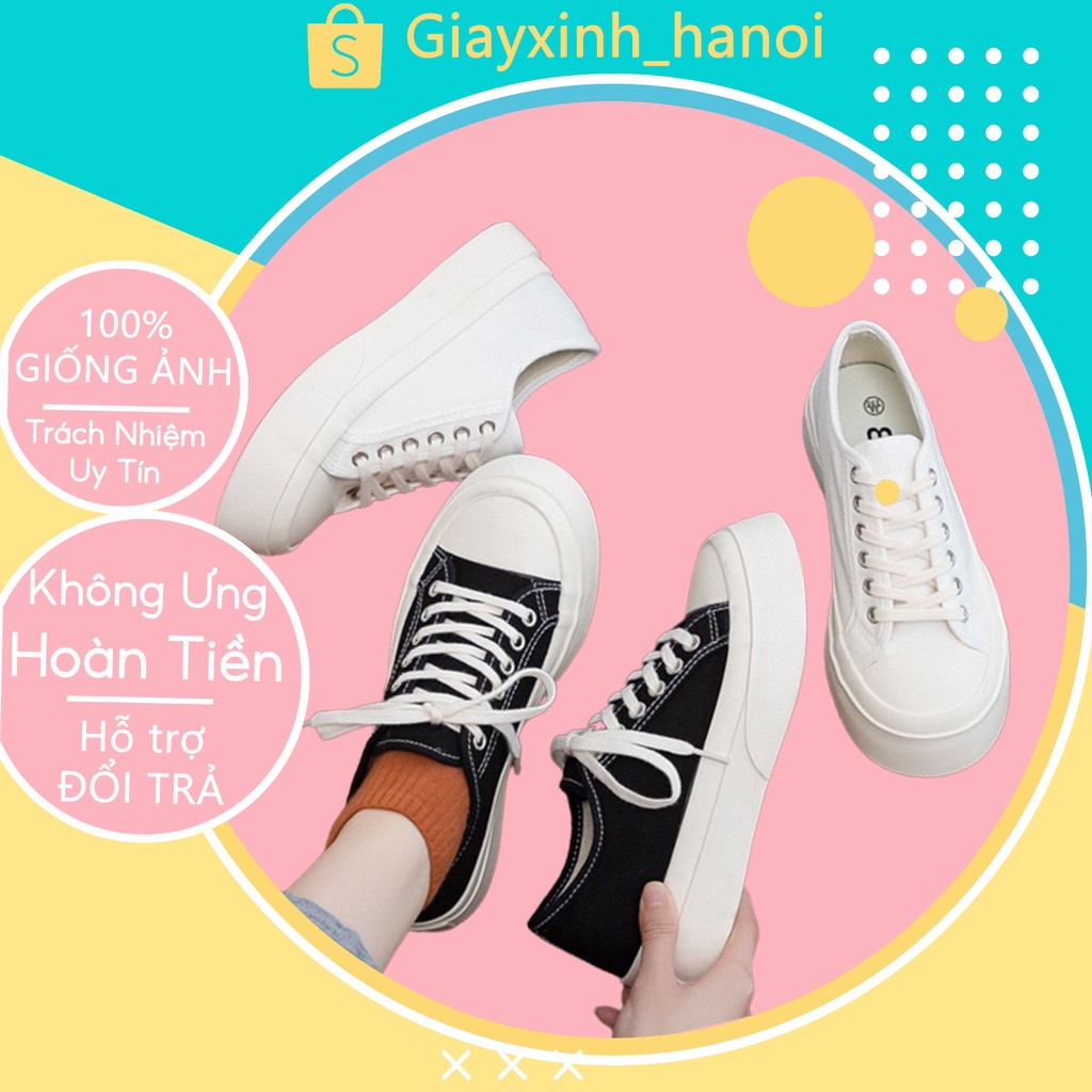 Giày thể thao nữ sneaker đế bánh mì thấp cổ, Giày thể thao nữ cực chất dáng basic Mã Ml01158