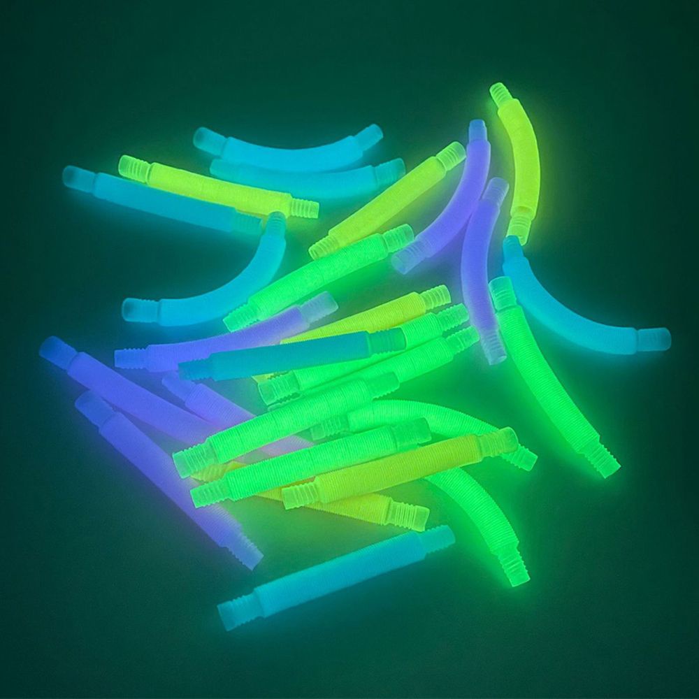 DANILO Kids Gifts Plastic Bellows Children Toys Fidget Tubes Luminous Pop Tubes Autism Learning Toys Stress Relieve Anti-stress Stretch Pipe Squeeze Toys Sensory Toy