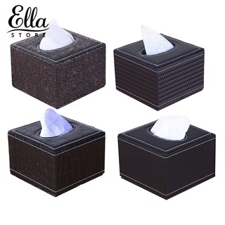 Hộp Đựng Khăn Giấy Hình Vuông Bằng Da Thiết Kế Đơn Giản Sang Trọng