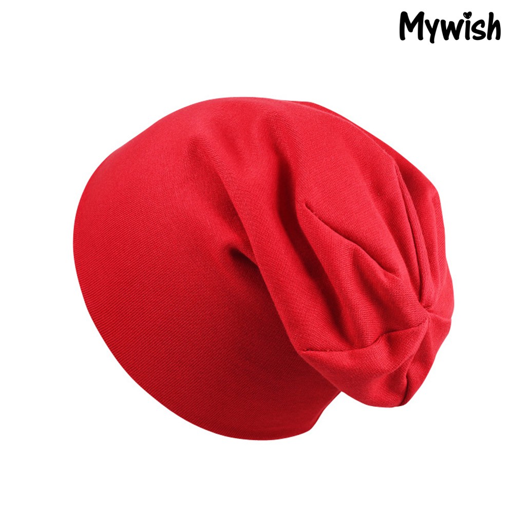 Mũ Beanie Đan Len Bằng Cotton Màu Trơn Dễ Thương Giữ Ấm Cho Bé Trai Và Gái