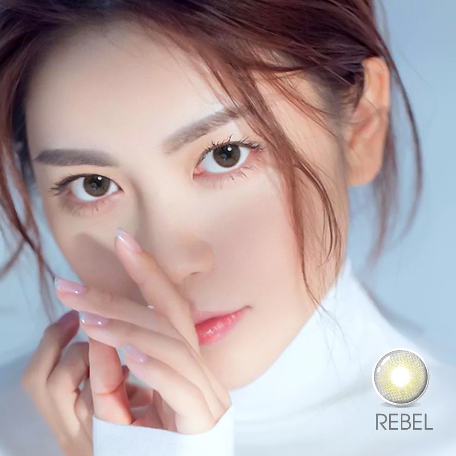 Lens xám tự nhiên Angel Eyes Rebel chất liệu Silicone Hydrogel Gdia 13.5mm có độ từ 0-6