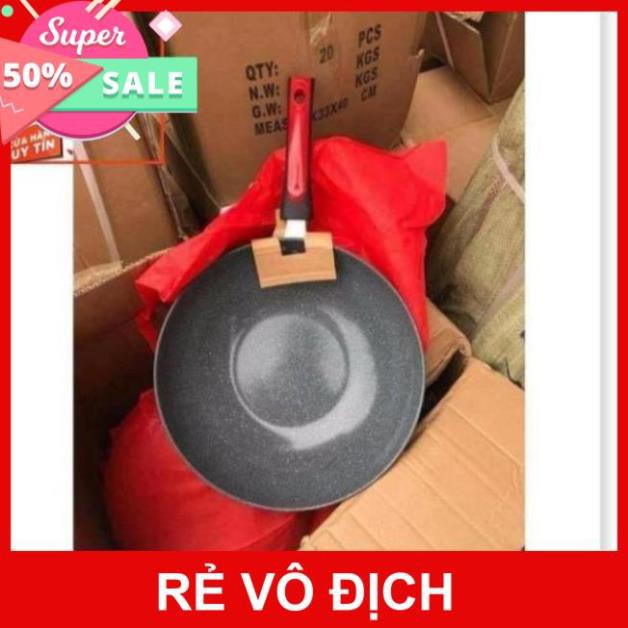 Chảo đá chống dính men hoa cương dùng được cả bếp từ Size 32cm