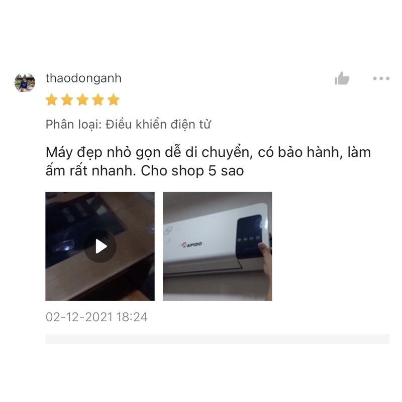 Máy sưởi gốm Rapido RCH2000D