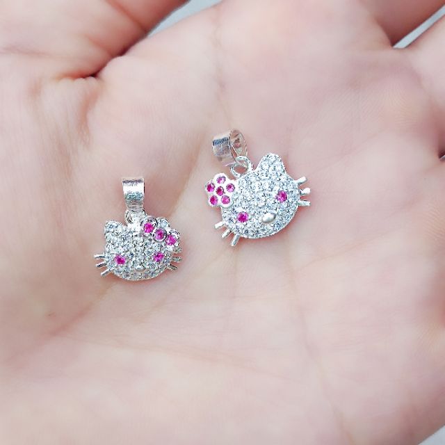 Mặt dây chuyền bạc Mặt mèo Kitty đính đá bạc ta
