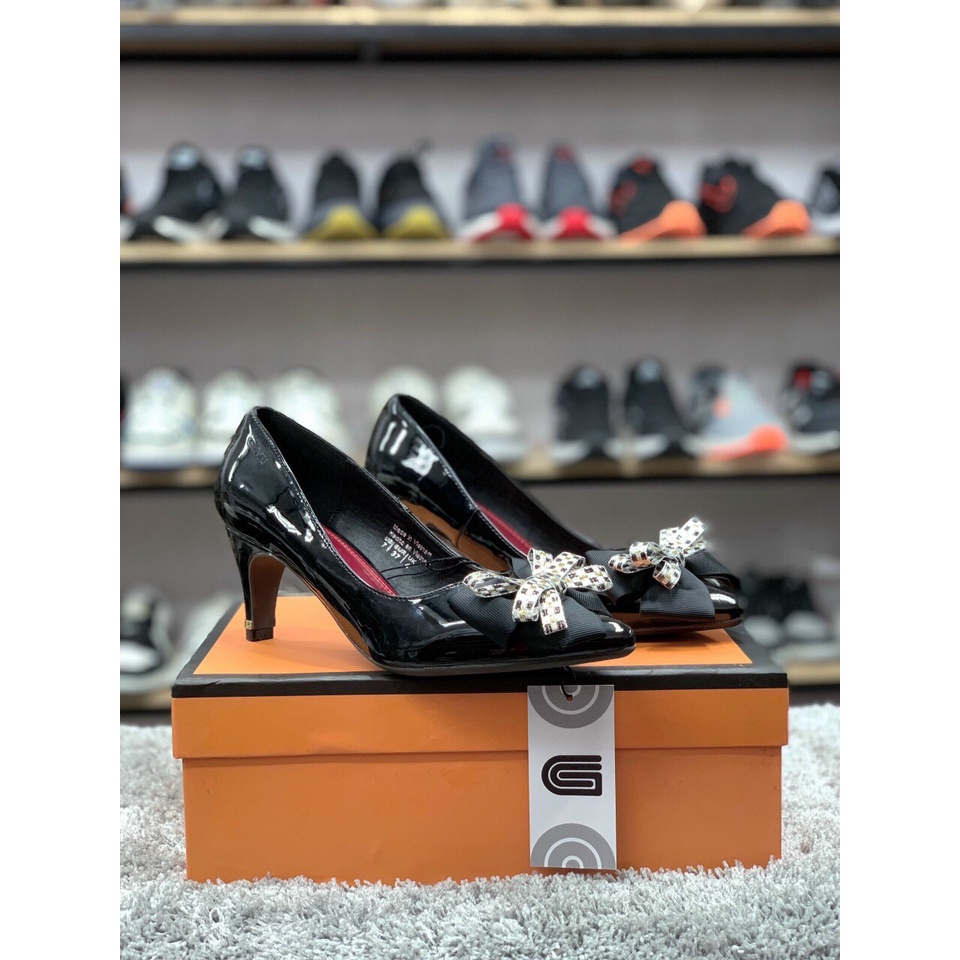 Giày Cao Gót Nữ mũi nhọn có nơ thanh lịch xinh xắn gót 5p