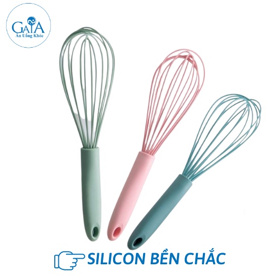 [Whisk eggs] - Dụng cụ đánh trứng cầm tay- phới lồng đánh trứng làm bánh khuấy bột bằng silicon màu hồng/xanh pastel