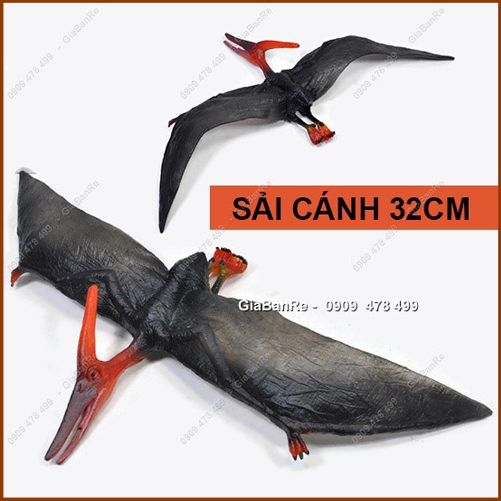 Mô Hình Khủng Long Thằn Lằn Bay Pteranodon - Thân Đen - Sải cánh 23-32cm - 77481