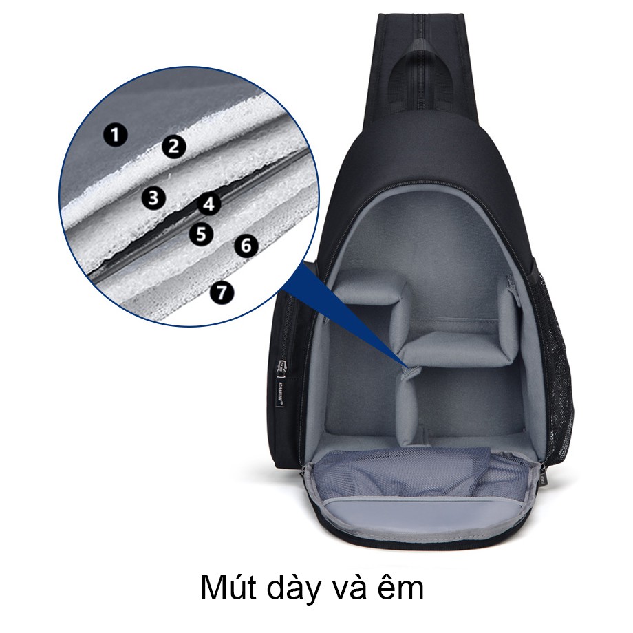 Balo máy ảnh CW D17 đa năng 2 in 1