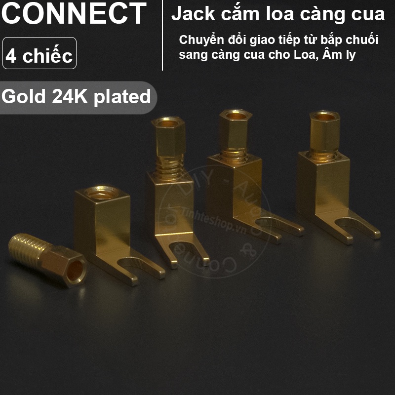 Jack bắp chuối sang càng cua cho Loa Âm ly gold 24K 4 chiếc