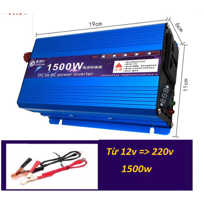 Bộ kích nguồn điện 12V lên 220v 1500w