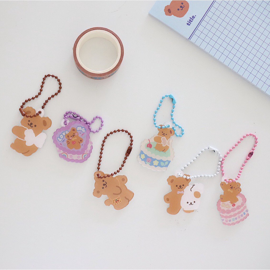 Móc khóa GaLiCiCi, mặt dây chuyền gấu dễ thương