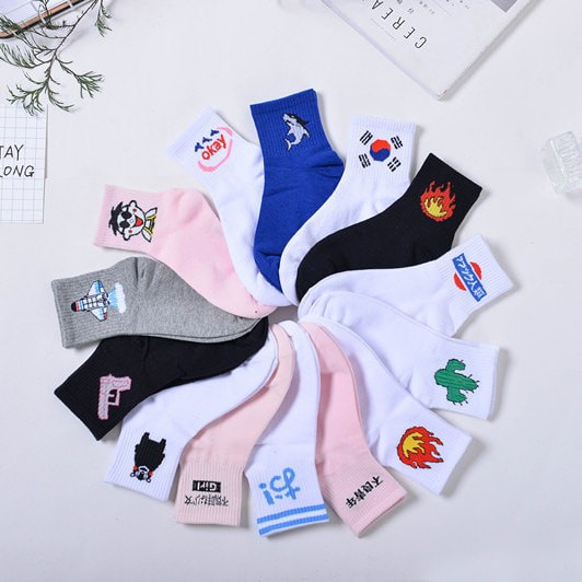 Tất Vớ Hoạt Hình Cotton Nam Nữ Ulzzang Cổ Trung Hàn Quốc Cực Chất | BigBuy360 - bigbuy360.vn