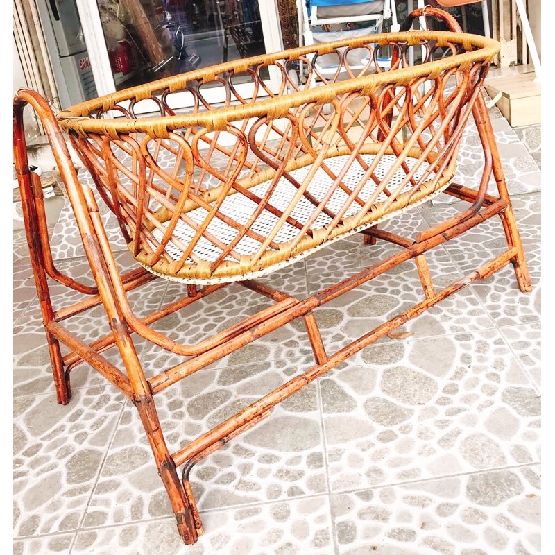 Nôi mây em bé, Nôi mây cho bé từ 0 - 10 tháng tuổi, chõng mây siêu bền, mát, nhẹ