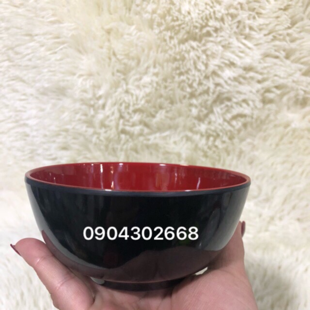 Bát cơm phíp đỏ đen