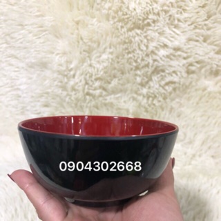 Bát cơm phíp đỏ đen