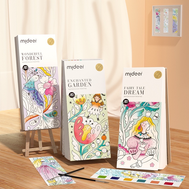 Tranh Tô Màu Nghệ Thuật Cho Bé Mideer Watercolour Painting  - CleverKids