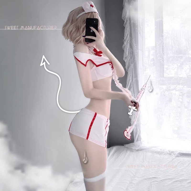 Cosplay nàng y tá gợi cảm quyến rũ• Nội Y Cao Cấp •Áo độn ngực có mút • Cosplay Sexy MY9654