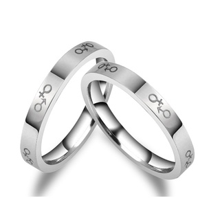 Nhẫn inox ký hiệu nam nữ