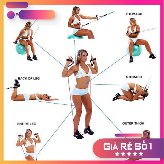 Dây Ngũ Sắc Tập Gym Đa Năng Full Body - Dây Kháng Lực Tập Gym, Dụng Cụ Tập Gym Tại Nhà