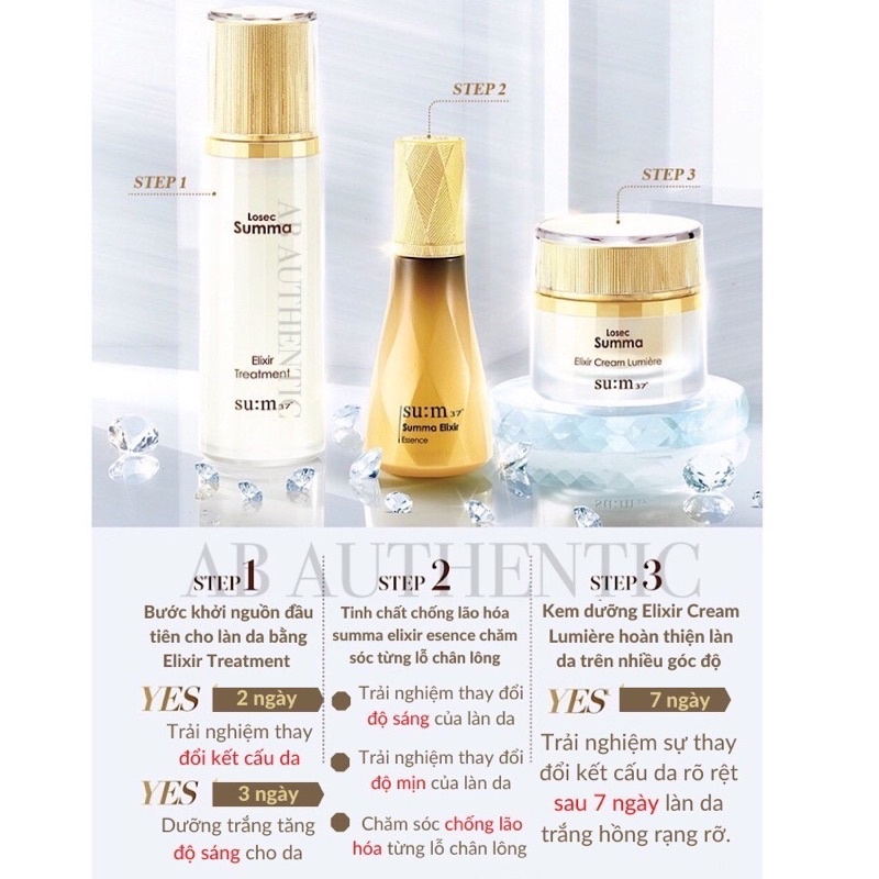 Kem dưỡng trắng da mờ nám Sum losec summa elixir cream gói 1ml - kem dưỡng da mặt không bết dính - Tado Cosmetics Store
