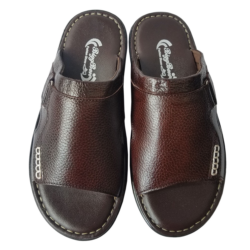 Dép Nam Quai Ngang Da Bò Thật BIGBEN Cao Cấp DN340