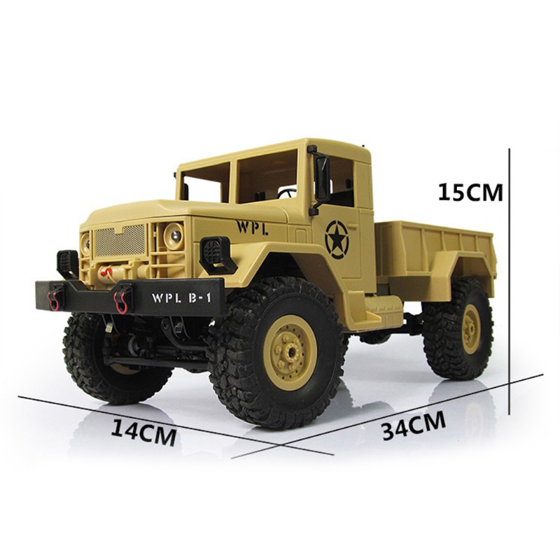 Mô Hình Xe Quân Sự Wpl B14 Rc 1 / 16 Rock Crawler Off-Road 4wd 2.4g