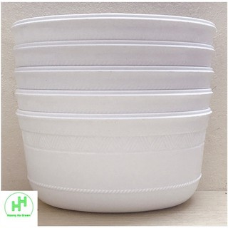 5 Chậu Ốp Tường Bán Nguyệt Trồng Hoa Màu Trắng No: 280x140x160