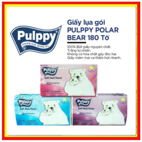 {CHÍNH HÃNG}COMBO 3 Gói Khăn Giấy Rút Puppy 180T